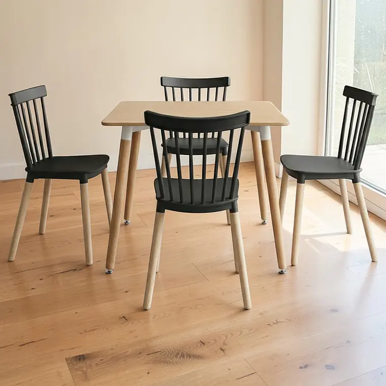 Comedor Cuadrado Melamina 4 Sillas Windsor – Mesa 80x80 9