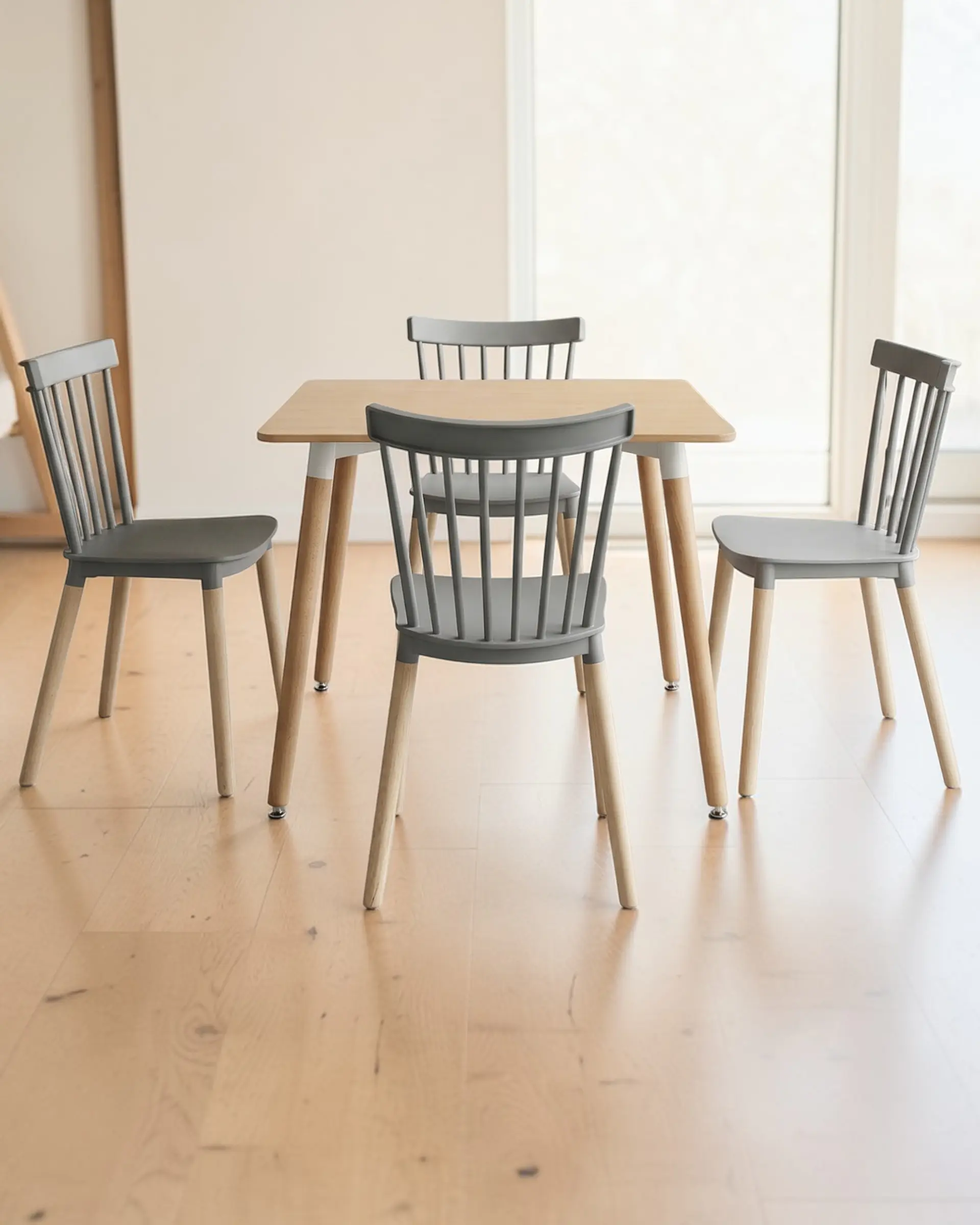 Comedor Cuadrado Melamina con Sillas Windsor 10