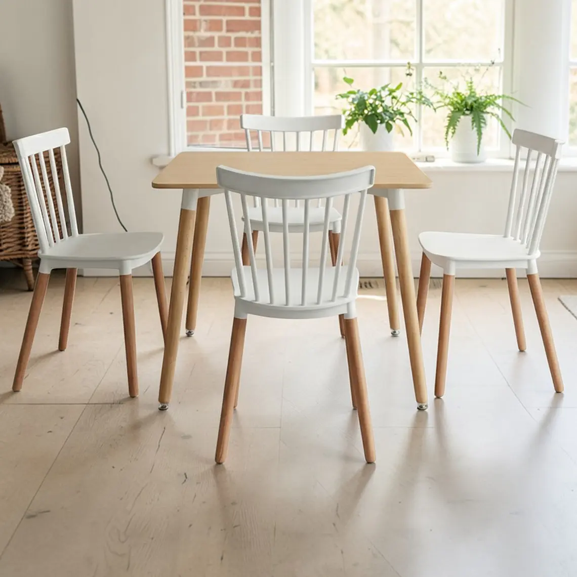 Comedor Cuadrado Melamina 4 Sillas Windsor – Mesa 80x80 11