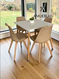 Comedor Cuadrado Melamina con Sillas Tulip - Miniatura 1