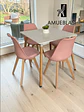 Comedor Cuadrado Melamina con Sillas Tulip - Miniatura 3