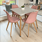 Comedor Mesa Cuadrada Melamina 80x80 cm + 4 Sillas Tulip - Miniatura 3