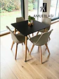 Comedor Cuadrado Melamina con Sillas Tulip - Miniatura 6