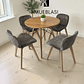 Comedor Mesa Redonda Melamina Eames 80 cm + 4 Sillas Radar Velvet - Miniatura 5