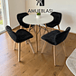 Comedor Mesa Redonda Melamina Eames 80 cm + 4 Sillas Radar Velvet - Miniatura 12