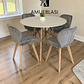 Comedor Mesa Redondas Melamina Eames 100 cm + 4 Sillas Radar Velvet - Miniatura 4