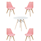 Comedor Mesa Redonda Melamina Eames 100 cm + 4 Sillas Tulip - Miniatura 4
