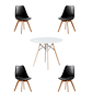 Comedor Mesa Redonda Melamina Eames 100 cm + 4 Sillas Tulip - Miniatura 6