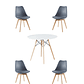Comedor Mesa Redonda Melamina Eames 100 cm + 4 Sillas Tulip - Miniatura 7