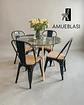 Comedor Redondo Vidrio Eames con Sillas Tolix Madera  - Miniatura 1