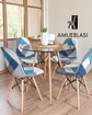 Comedor Redondo Vidrio Eames con Sillas Patchwork - Miniatura 2