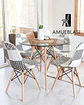 Comedor Redondo Vidrio Eames con Sillas Patchwork - Miniatura 3