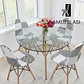 Comedor Redondo Vidrio 4 Sillas Patchwork – Mesa Eames - Miniatura 5