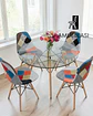 Comedor Redondo Vidrio Eames con Sillas Patchwork - Miniatura 6