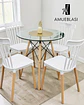 Comedor Redondo Vidrio Eames con Sillas Windsor - Miniatura 4