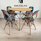 Comedor Redondo Melamina 4 Sillas Patchwork – Mesa Eames - Miniatura 6