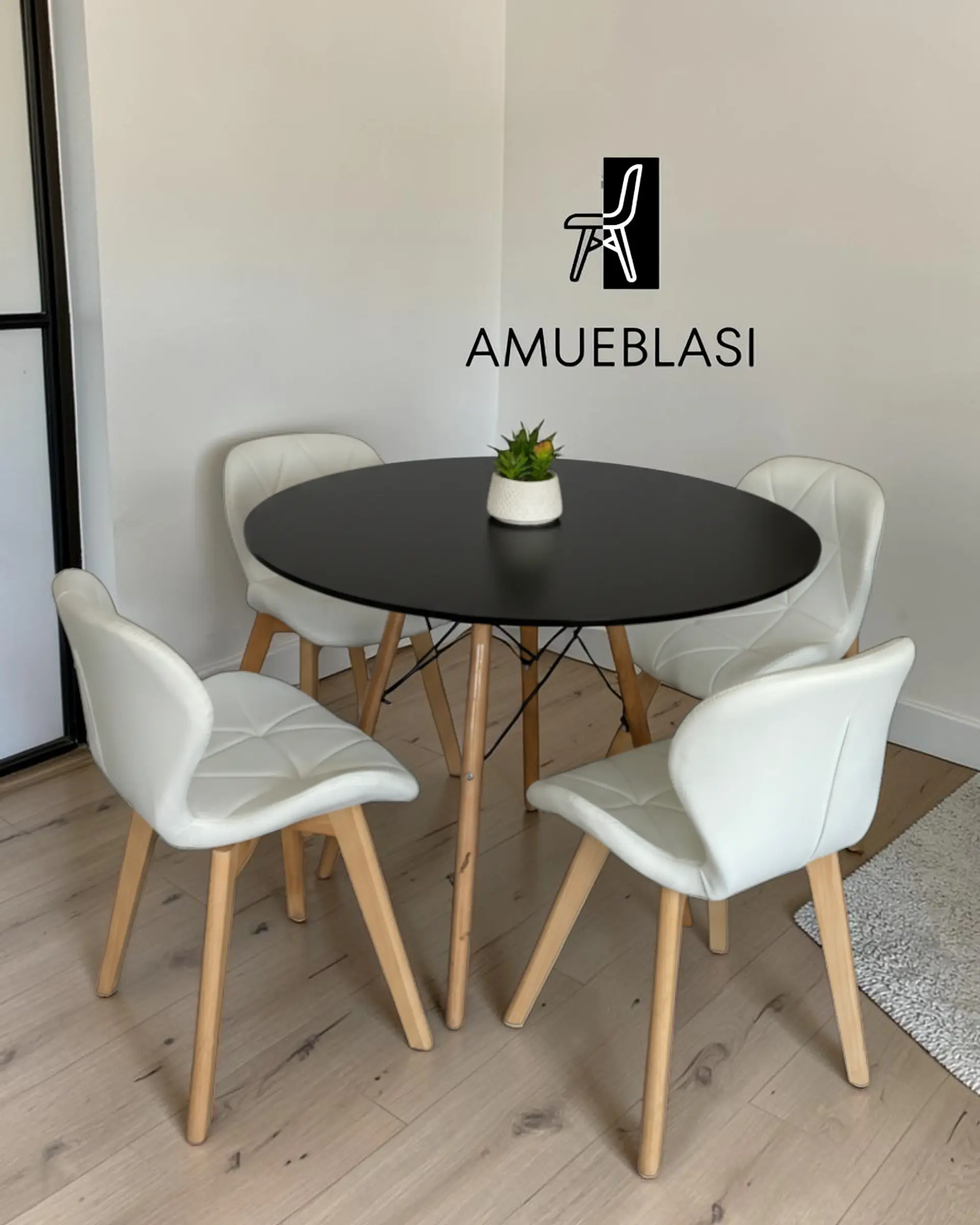 Comedor Redondo Melamina Eames con Sillas Radar Fiori  7