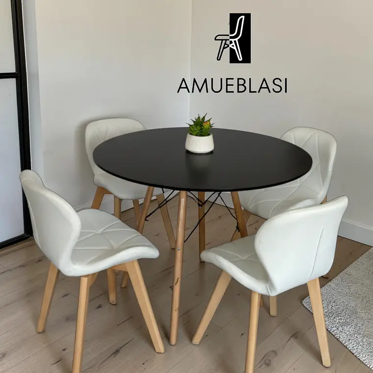 Comedor Redondo Melamina 4 Sillas Radar Fiori – Mesa Eames 7