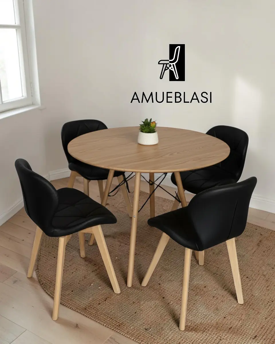 Comedor Redondo Melamina Eames con Sillas Radar Fiori  8