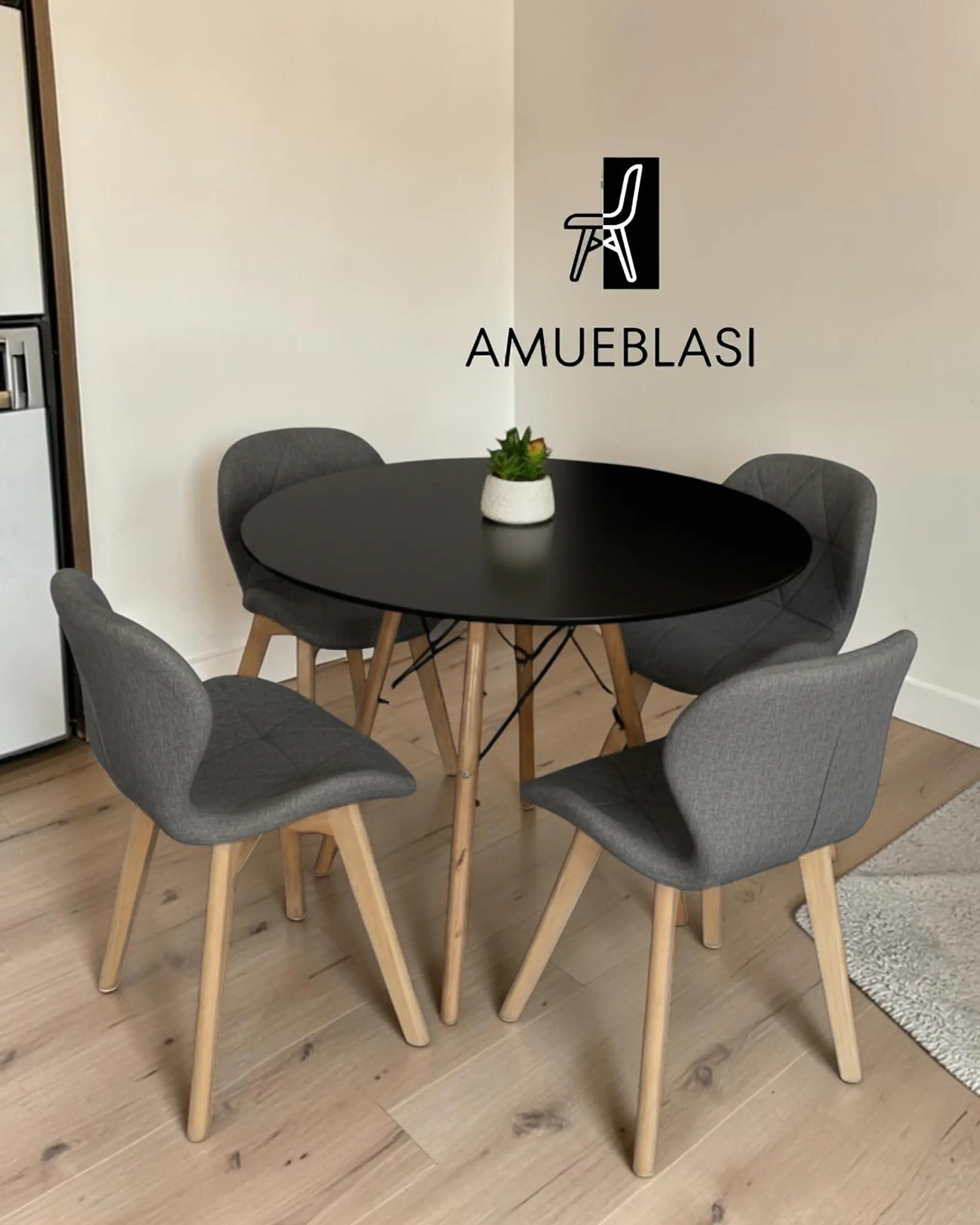 Comedor Redondo Melamina Eames con Sillas Radar Fiori  9