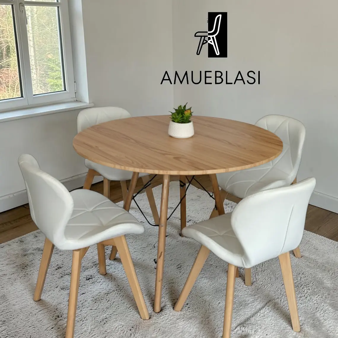 Comedor Redondo Melamina 4 Sillas Radar Fiori – Mesa Eames 14