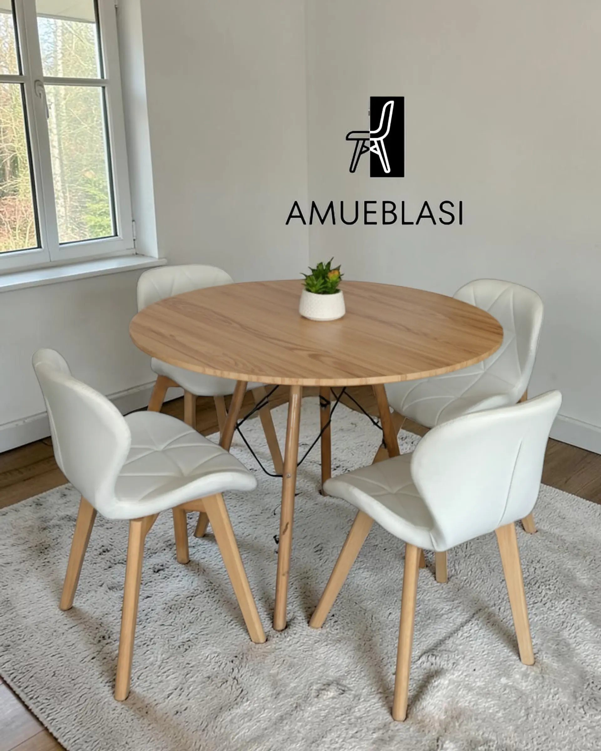 Comedor Redondo Melamina Eames con Sillas Radar Fiori  14