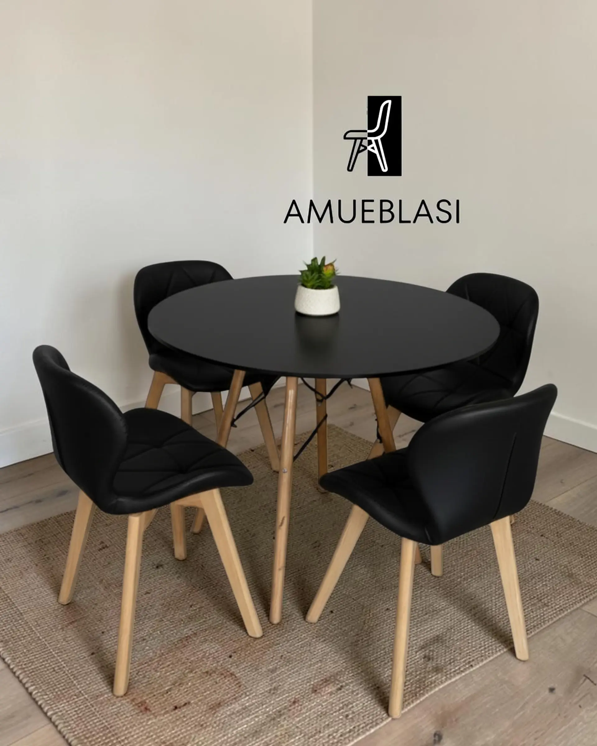 Comedor Redondo Melamina Eames con Sillas Radar Fiori  18