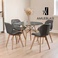 Comedor Redondo Vidrio 4 Sillas Radar Fiori – Mesa Eames 80cm - Miniatura 3