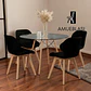 Comedor Redondo Vidrio 4 Sillas Radar Fiori – Mesa Eames 80cm - Miniatura 4
