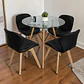 Comedor Redondo Vidrio 4 Sillas Radar Fiori – Mesa Eames 80cm - Miniatura 1
