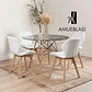 Comedor Redondo Vidrio 4 Sillas Radar Fiori – Mesa Eames 80cm - Miniatura 6