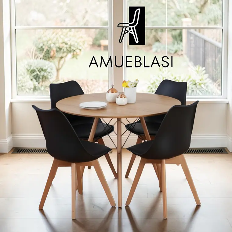 Comedor Redondo Melamina 4 Sillas Tulip – Mesa Eames 19