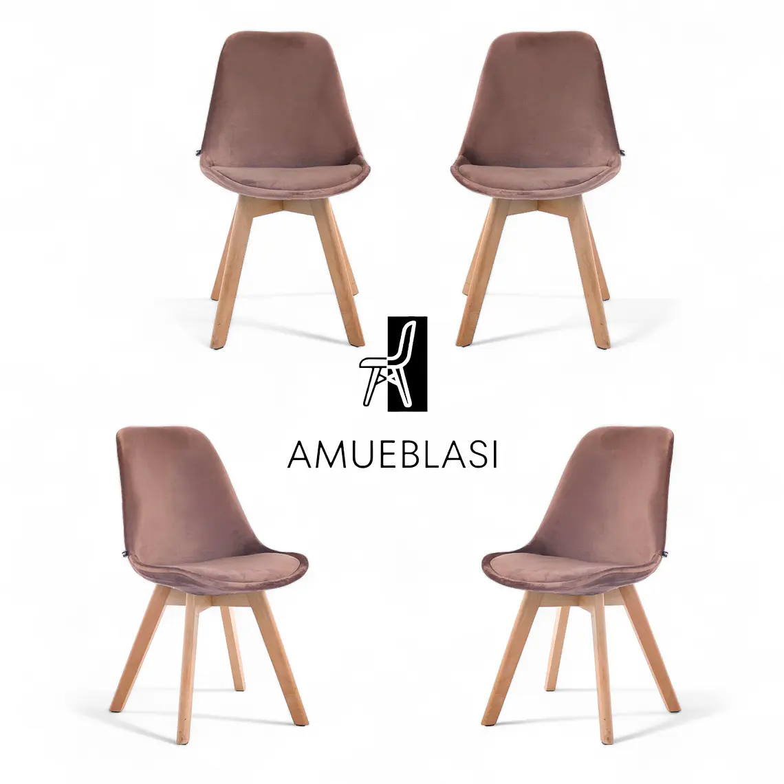 Pack 4 Silla Tulip Velvet 4