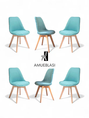 Pack 6 Silla Tulip Velvet