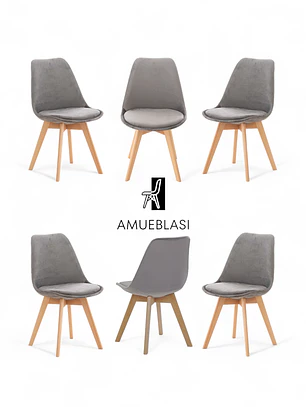 Pack 6 Silla Tulip Velvet