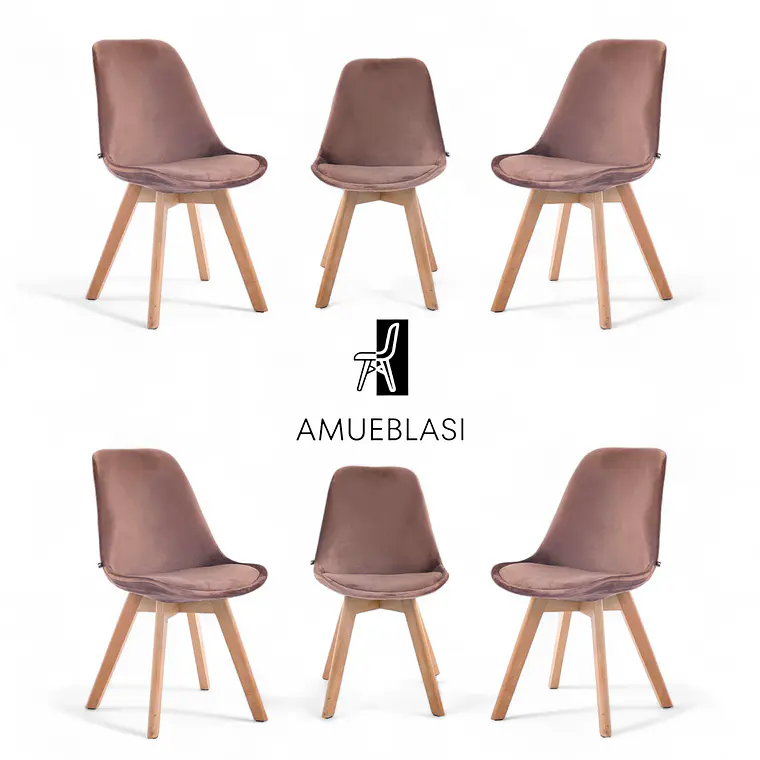 Pack 6 Silla Tulip Velvet 3