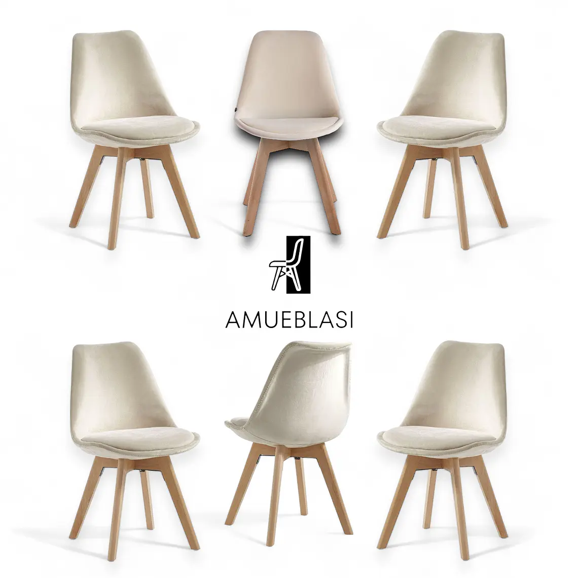 Pack 6 Silla Tulip Velvet 5