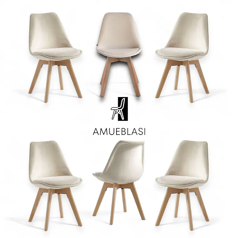 Pack 6 Silla Tulip Velvet 5