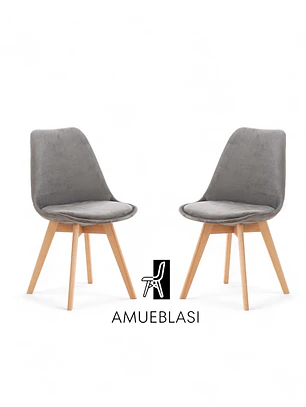 Pack 2 Sillas Tulip Velvet