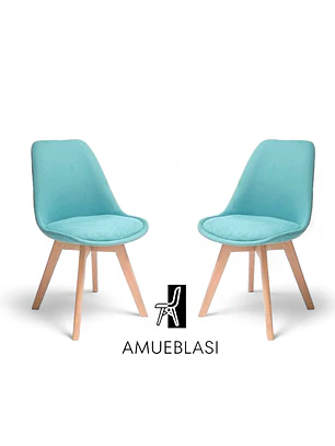 Pack 2 Sillas Tulip Velvet