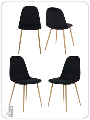 Pack 4 Silla Scoop Wood