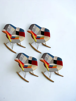 Pack 4 Sitiales Mecedoras Patchwork