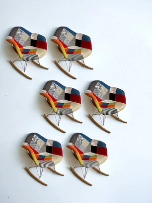 Pack 6 Sitiales Mecedoras Patchwork