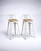 Pack 2 Taburetes Tolix Asiento Madera 66 cm - Miniatura 2