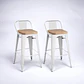 Pack 2 Taburetes Tolix Asiento Madera 66 cm - Miniatura 2