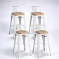 Pack 4 Taburetes Tolix Asiento Madera 66 cm - Miniatura 2