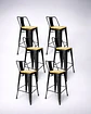 Pack 6 Taburetes Tolix Asiento Madera 66 cm - Miniatura 1