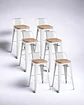 Pack 6 Taburetes Tolix Asiento Madera 66 cm - Miniatura 2