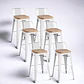 Pack 6 Taburetes Tolix Asiento Madera 66 cm - Miniatura 2