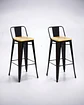 Pack 2 Taburetes Tolix Asiento Madera 77 cm - Miniatura 1